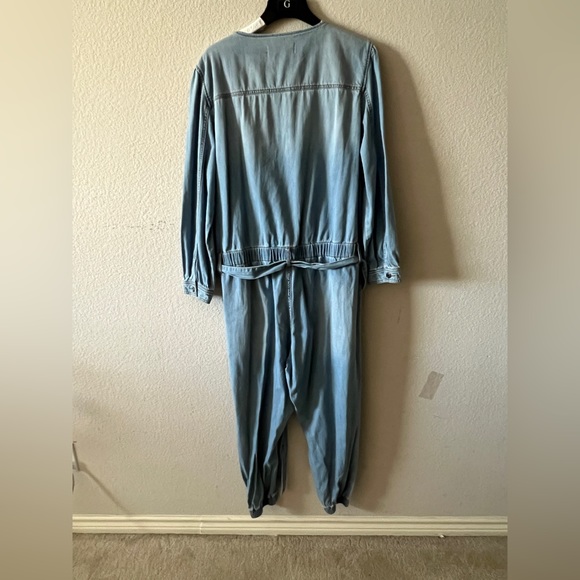 Gabrielle Union & NYC Belted Zip-Front Denim Jumpsuit XL - Picture 7 of 10